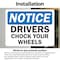 Signmission OSHA Notice Decal - Drivers Chock Your Wheels OSHA Notice Sign, Vinyl Decal, 14in W x 10in L, 2PK OS-2PACK-NS-D-1014-L-19534 - alternate 5
